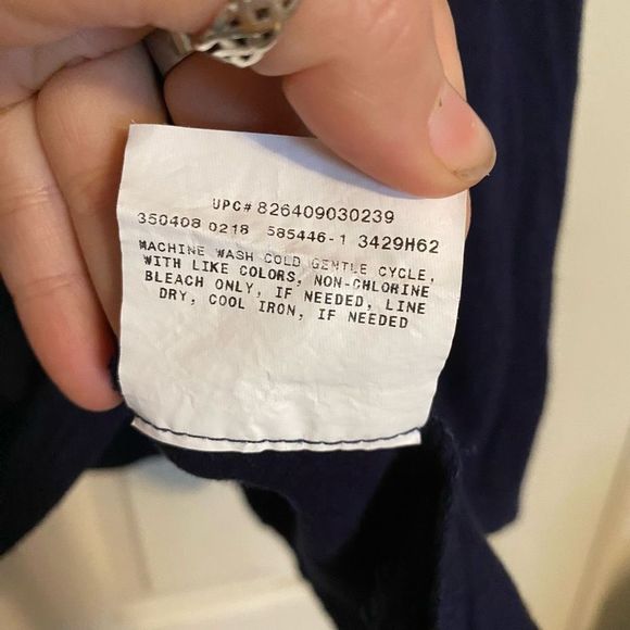 Alyx Navy Blue Lace Short Sleeve Shirt Pearl Embroidered Blouse Size 2XL, XXL - Picture 6 of 9